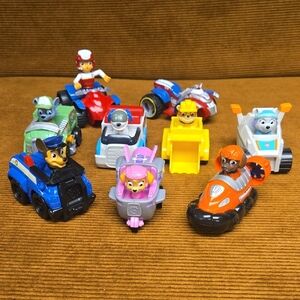 Paw Patrol Assorted Vehicle Set. Chase Rubble Skye Ryder Rocky And More.  10 Pcs